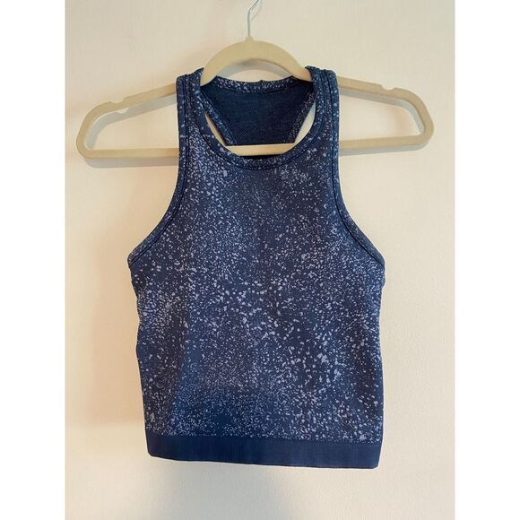 Lululemon Ebb to Street Cropped Racerback Tank Top Distorted Noise Size 4 - Picture 3 of 6